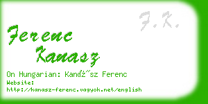 ferenc kanasz business card